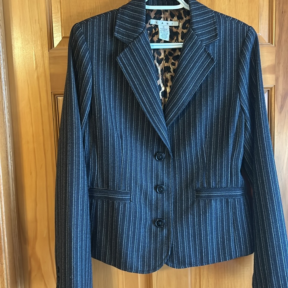 CAbi Joey Striped Blazer Size 12